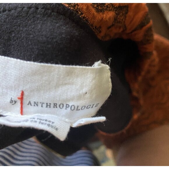 Anthropologie Dress Orange BRIGITTE Jacquard Tiger Shift Size Large - Picture 5 of 6